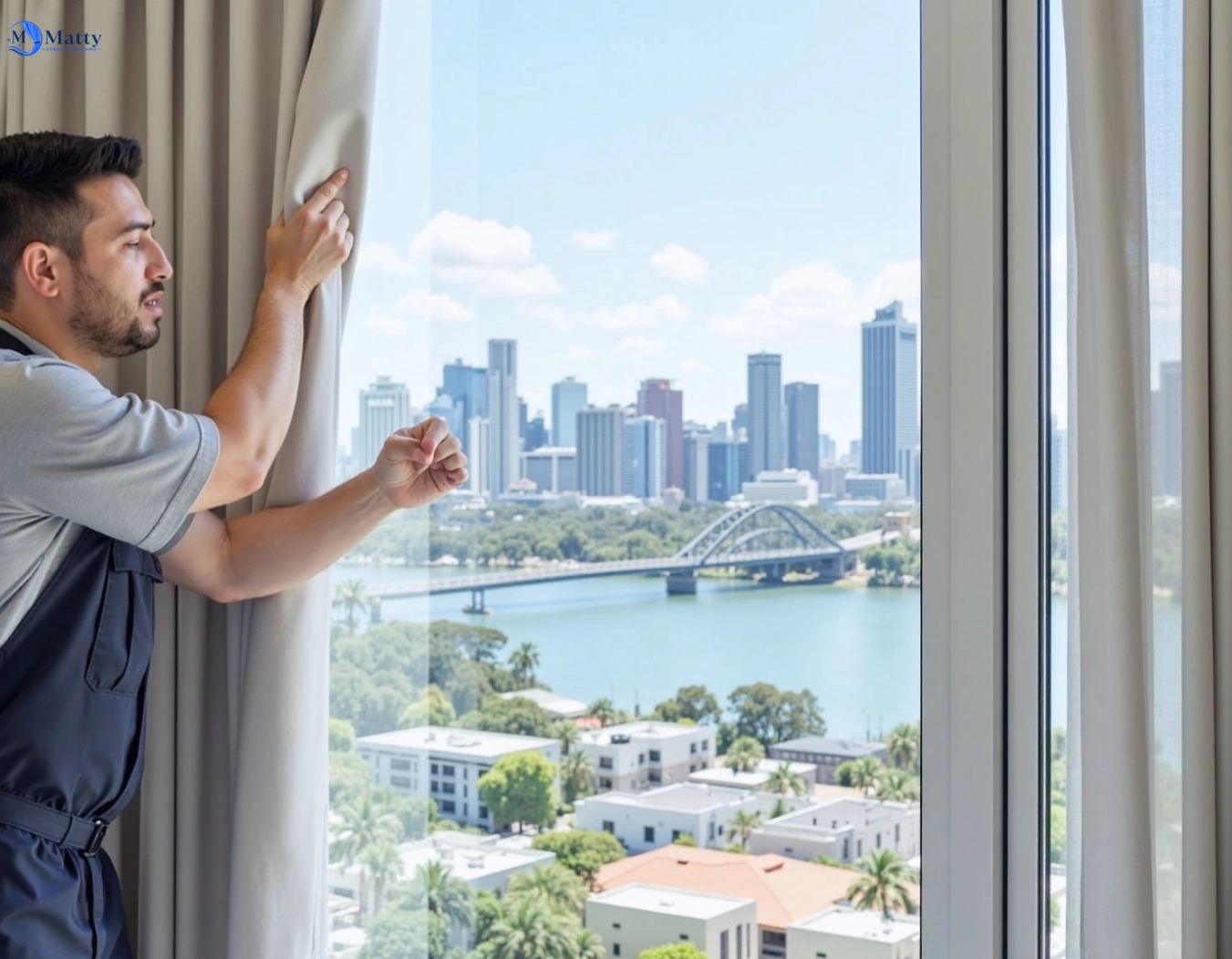 Professional curtain steam cleaning service parkinson QLD by Matty Curtain Cleaning